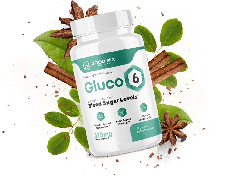 Gluco6 blood sugar support supplement bottle